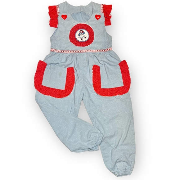 Vintage Handmade Raggedy Ann Jumpsuit Outfit - Picture 2 of 12